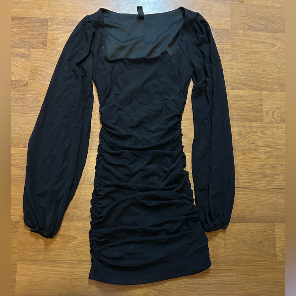 Windsor Forever Chic Long Sleeve Mesh Mini Dress